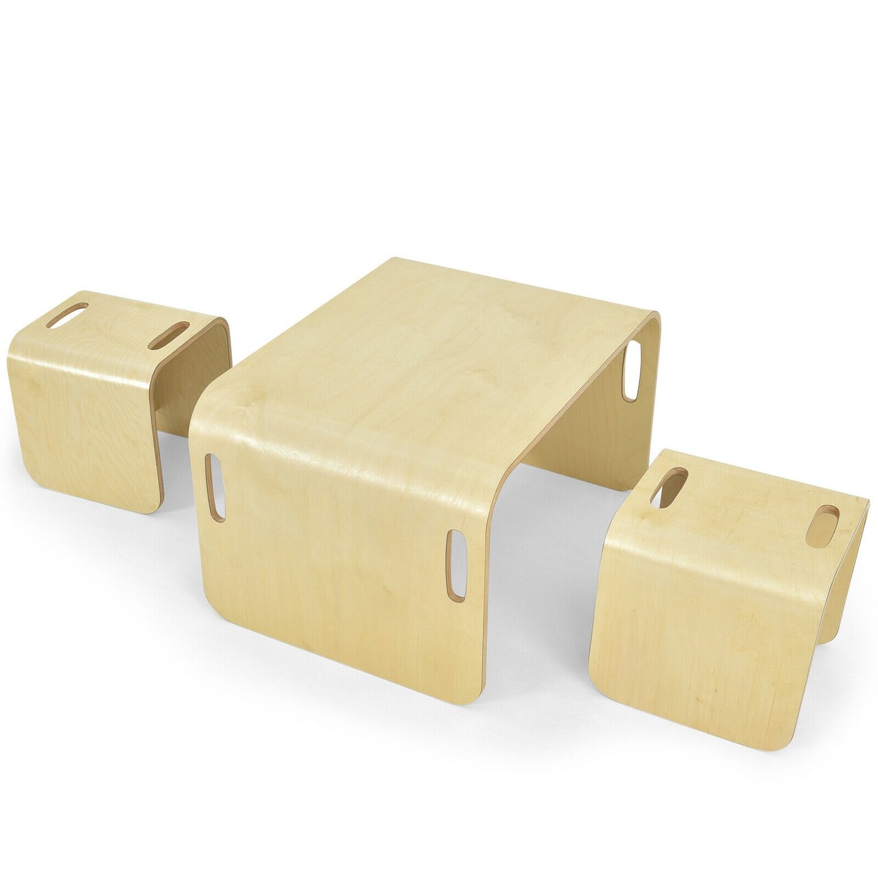 Birchwood Kids Table with Chairs Multi Functional Furniture Natural